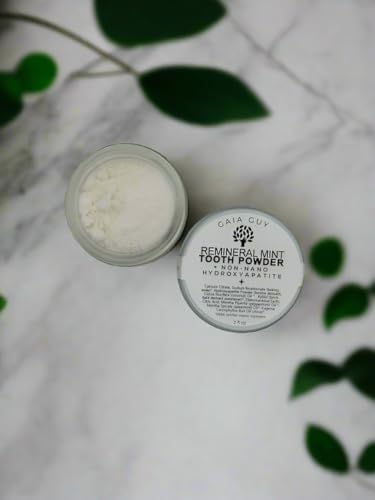 Remineral Mint Natural Tooth Powder + Naturally Sourced Hydroxyapatite - Plastic and Flouride Free (2 oz)