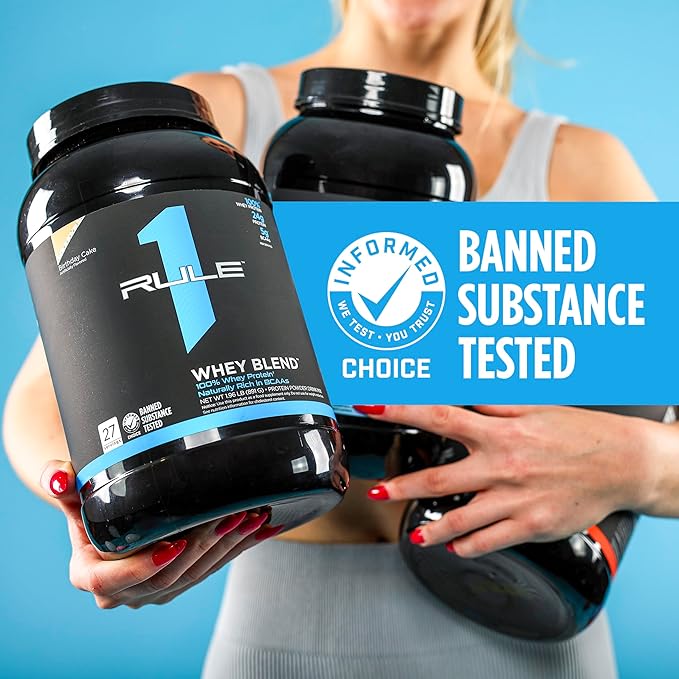Rule One Proteins, R1 Whey Blend - 24g Fast-Acting Whey Protein Concentrates, Isolates, and Hydrolysates Per Serving, with Naturally Occurring EAAs and BCAAs (2 Pounds*, Toasted Cinnamon Cereal)