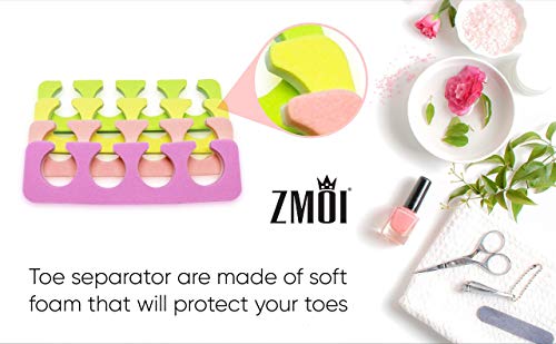 120 PCS Premium Pedicure Toe Separators - Soft & Durable Bulk Salon Pedicure Accessories - 4 Colors