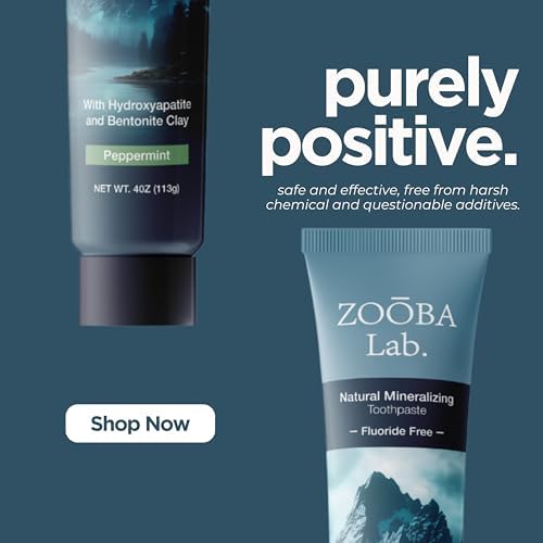 Natural Fluoride Free Toothpaste with Hydroxyapatite Remineralizing Whitening Bentonite Clay, Vegan - Sensitive Teeth - Doctor Recommended for Healthy Adults & Kids, Non-Toxic