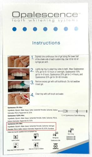Opalescence 35% CP Mint - Gel Syringes Teeth Whitening - Refill Kit (2 Packs / 4 Syringes Total) Carbamide Peroxide Gel. Made by Ultradent. Tooth Whitening Refill Syringes 5197-2