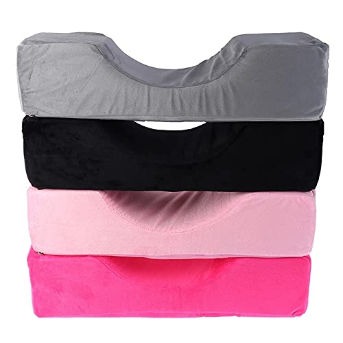 HOKY, Lash Pillow Neck Support Eyelash Pillow Soft Grafting Eyelashes Memory Foam Eyelash Extension Pillow With Pocket Makeup Salon (Pink)