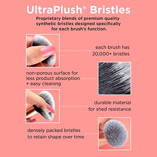 Real Techniques Eye Love Drama Makeup Brush Kit, Professional Eye Brush Set, Soft, Synthetic Bristles, Cosmetic Brushes For Eyeshadow, Eyebrow, Blending, Brows, and Eyelashes, 5 Piece Set