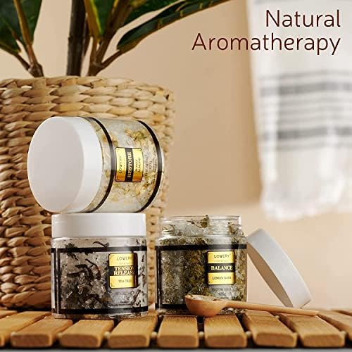 Spa Gifts for Women, Epsom Bath Salts Gift Basket Set, Relaxing Self Care Salt with Essential Oils, Gifts for Mom, Wife - Lavender, Eucalyptus, Lemon Basil, Coconut, Tea Tree, Honey Almond