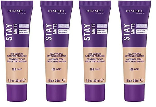 Rimmel Stay Matte Liquid Foundation, Ivory, 1 Fl Oz, 2 Count (Pack of 2)