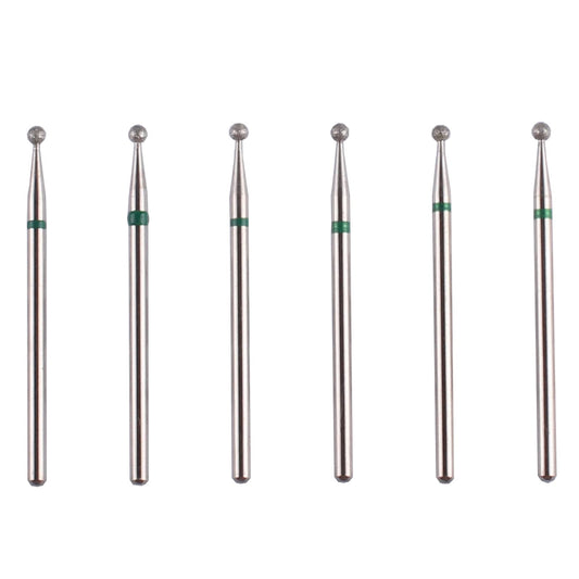 MZCMSL Round Ball Cuticle Bit Set with Case, 3/32 Shank Manicure Drill Bits,6pcs Cuticle Remover Bits(φ2.34mm)