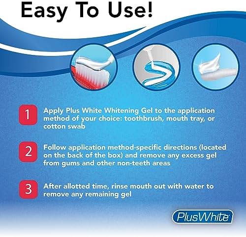 Plus White Speed Whitening Gel - Works in 5 Minutes - Professional Teeth Whitening w/Dentist Approved Ingredient (2 oz, Pack of 2)