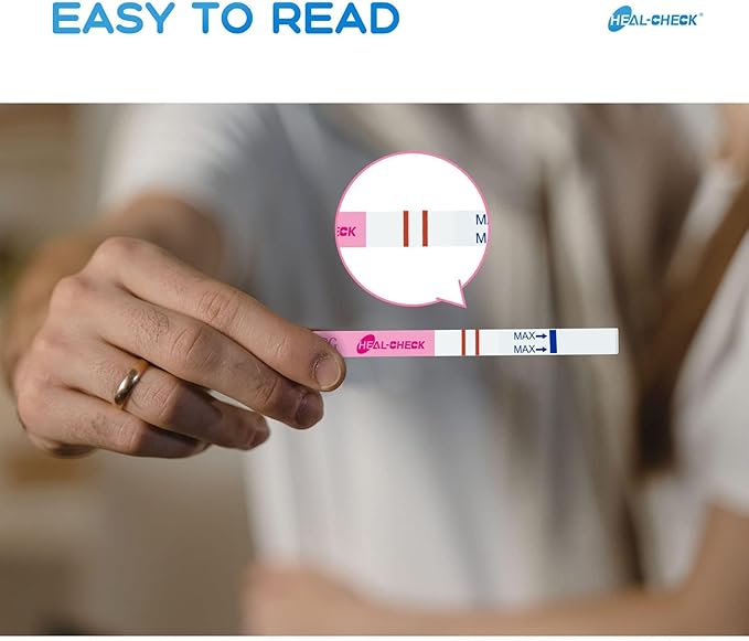 Ovulation Test Strips 50 and Pregnancy Tests 50, HEAL-CHECK Bulk Ovulation Predictor Kit for Women TTC, Over 99% Accuracy, Easy to Use at Home, Individually Wrapped, FSA HSA | 50LH+50HCG+100 Urine Cup