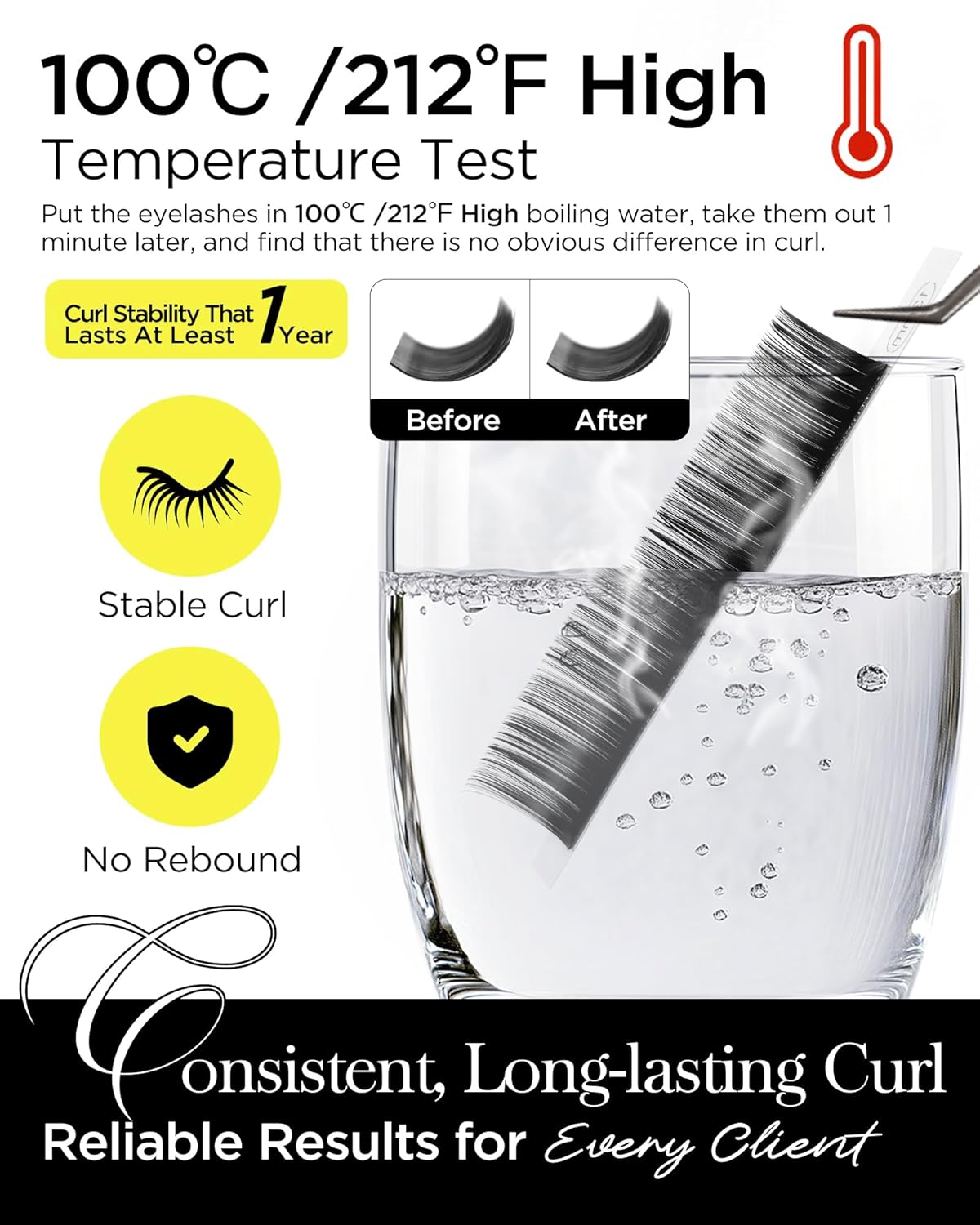 BEYELIAN Eyelash Extension 0.20 C Curl 7-15mm Mixed Tray Easy Fan Lash Extensions Volume Lashes 100°/212°F High Temperature Resistant Classic Professional Use Natural Matte Black (0.20 C 7-15mm Mix)