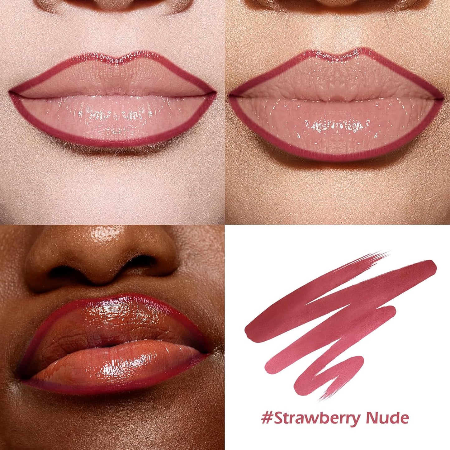 KIMUSE Peel Off Lip Liner Stain, Long Lasting Lip Tint Stain, Waterproof, Transfer-Proof, Highly Pigmented Color Lip Stain Liner, Matte Finish