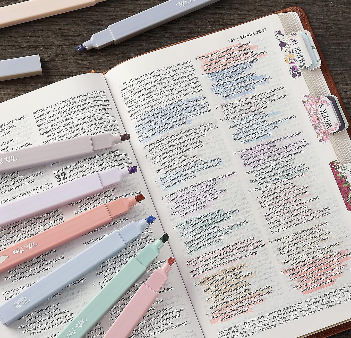 Mr. Pen- Aesthetic Highlighters, 16 pcs, Chisel Tip, Morandi Colors, No Bleed Bible Highlighter Pastel, Assorted Colors, Cute, Back to School Supplies