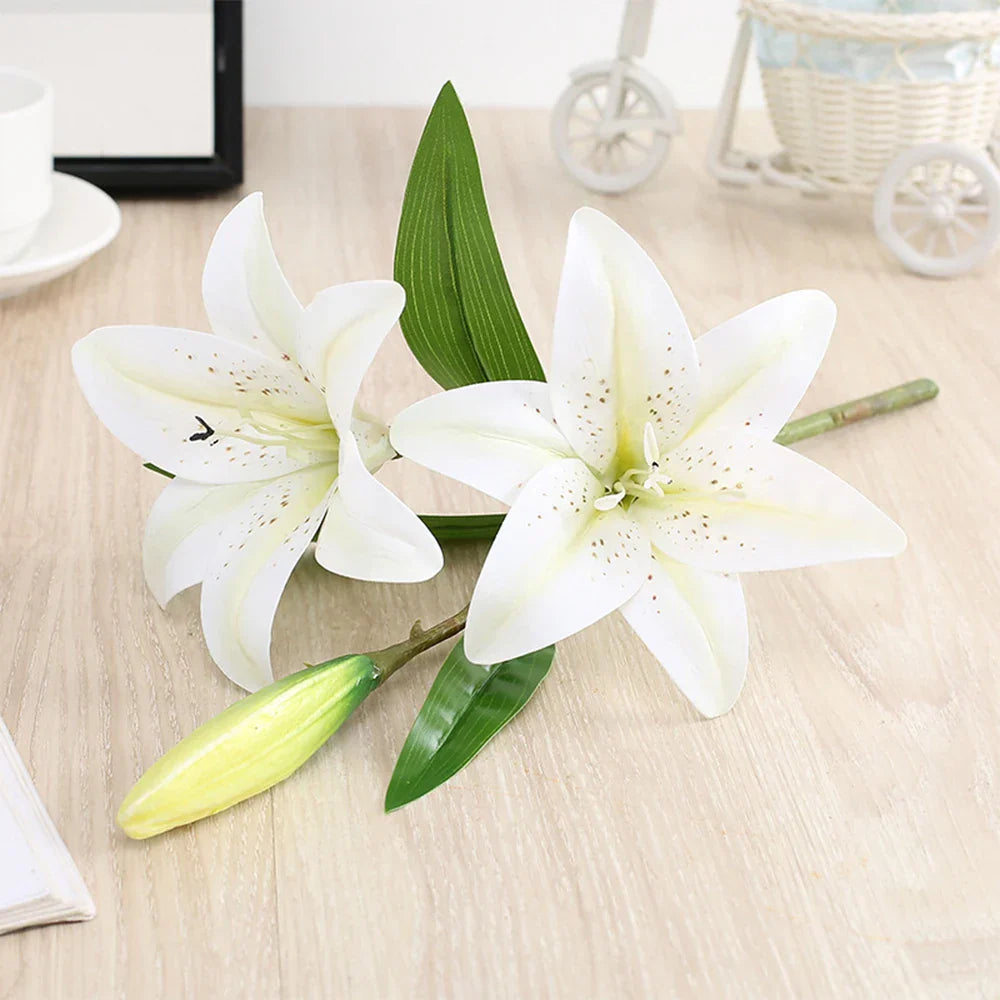 Realistic 3D Printed Lily Branch Flowers