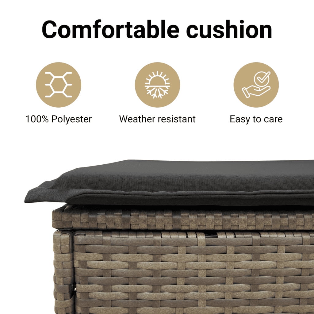 vidaXL Garden Sofa Set Grey PE rattan UV-resistant materials