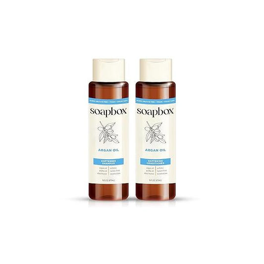 Soapbox Biotin & Superfruit Shampoo Conditioner Set with Vegan Collagen, Aloe and Shea Butter, Pack of 2 Harsh Sulfate Free, Paraben Silicone 16 Ounces Each