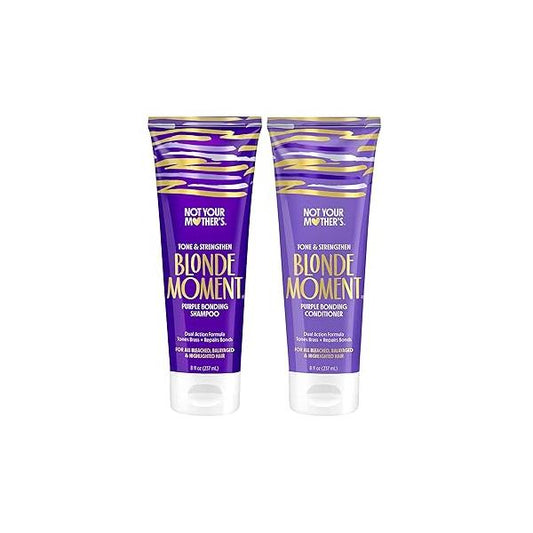 Not Your Mother's Blonde Moment Purple Shampoo and Conditioner (2-Pack) - 8 fl oz Ideal for Blonde, Highlighted Brunette, Silver Hair Helps with Bonding, Anti-Brass Toning, Repair, Hydration